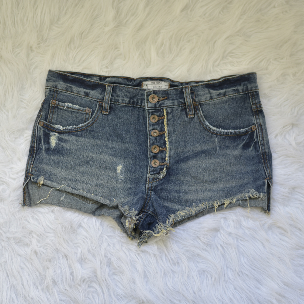 Free People Jillian button fly denim shorts